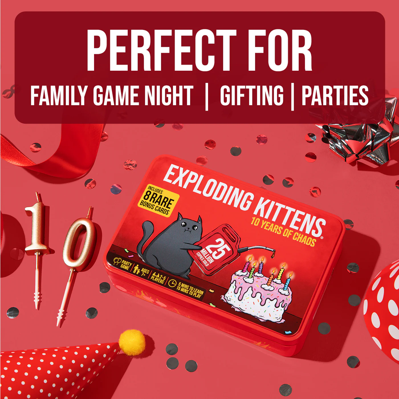 Exploding Kittens: Original Edition (10th Anniversary Tin Edition) - Image 5