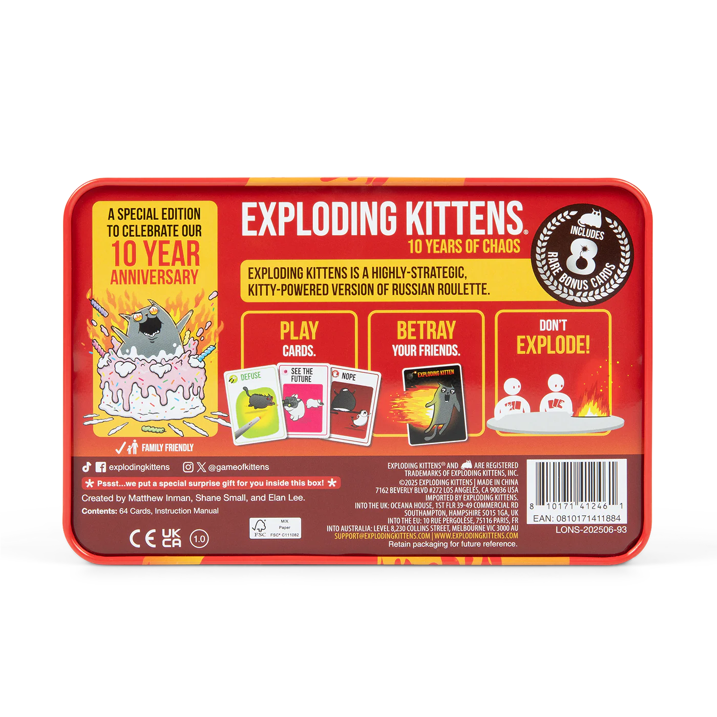 Exploding Kittens: Original Edition (10th Anniversary Tin Edition) - Image 6